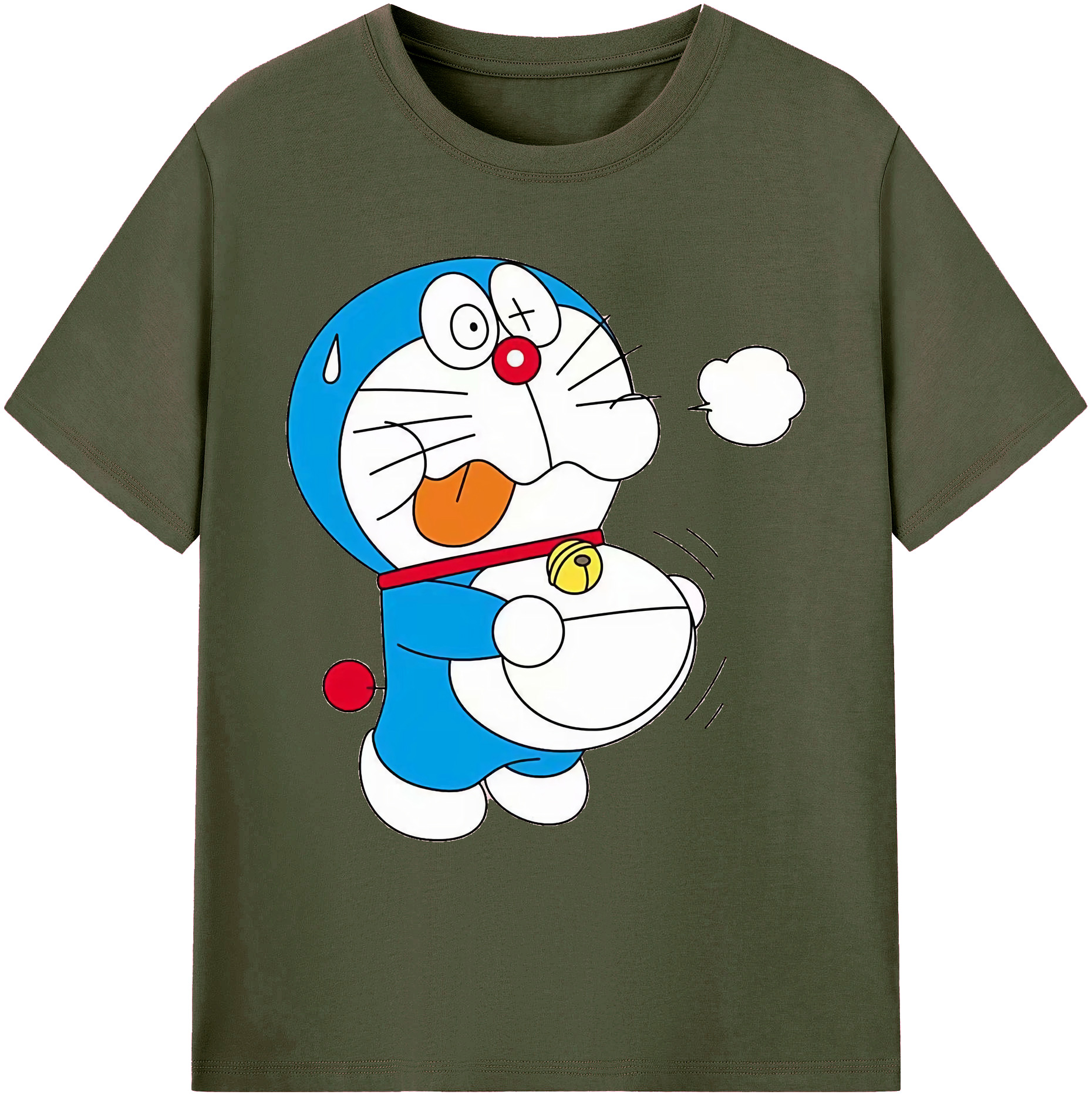 （画像用） ドラえもん Doraemon 綿100％ メンズ半袖Tシャツ｜肌触りやわらか＆通気性